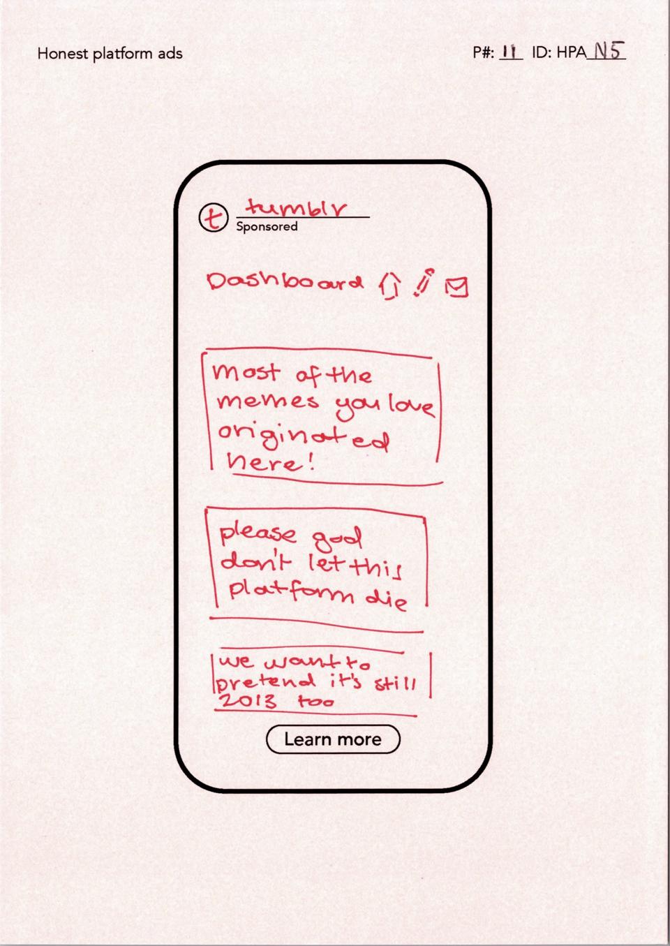 The Honest Social Platform Card P11 made for Tumblr.