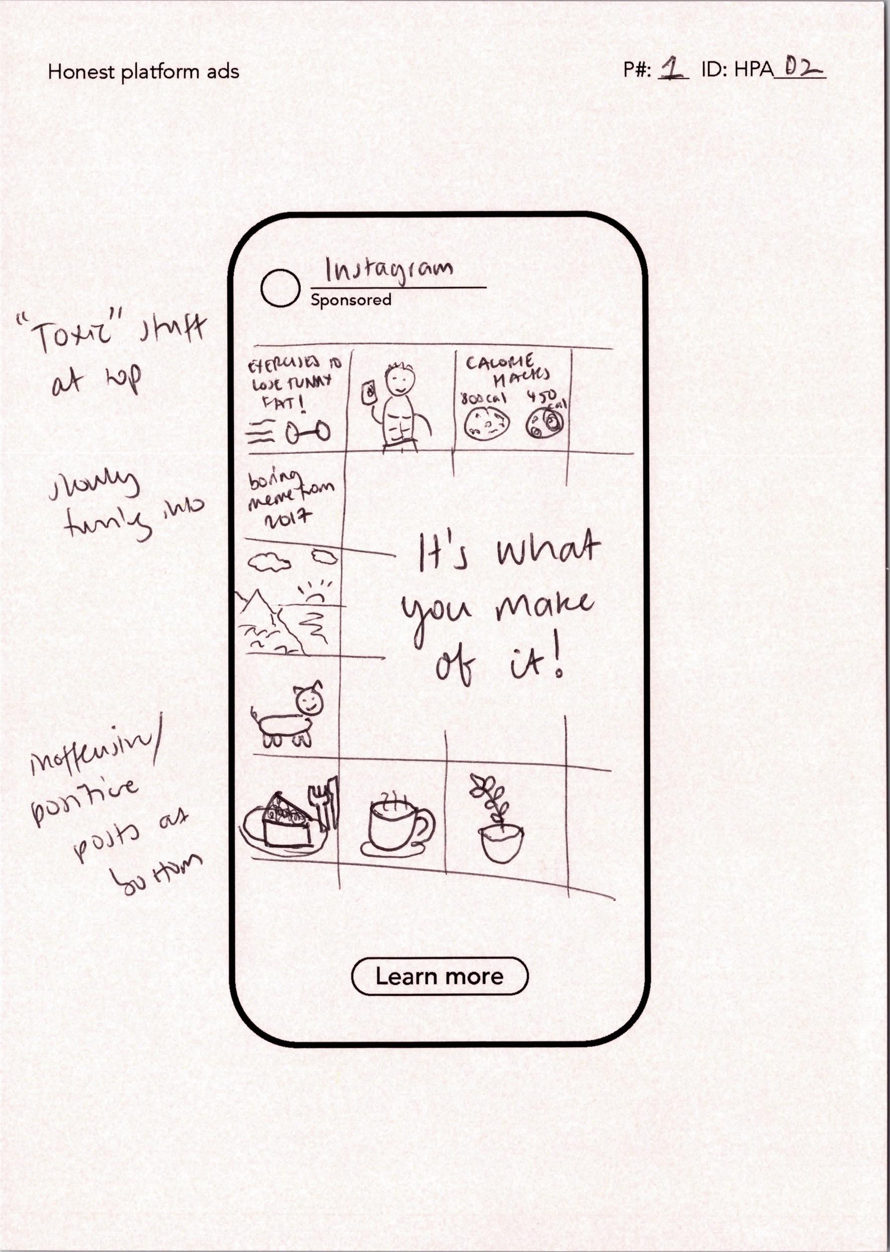 The Honest Social Platform Card P1 made for Instagram.