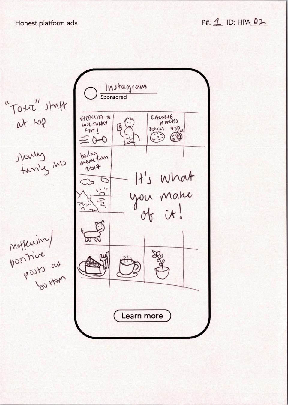 The Honest Social Platform Card P1 made for Instagram.
